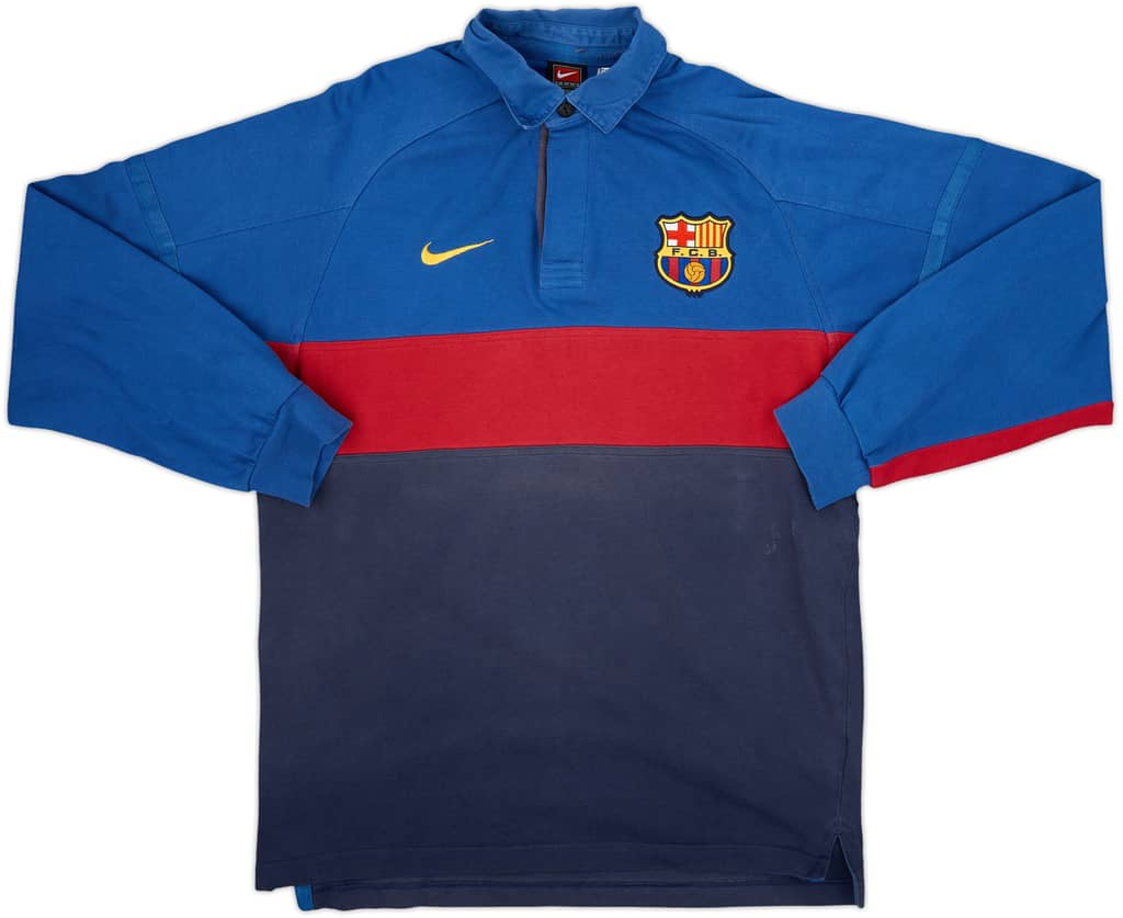 1998-99 Barcelona Nike Rugby Polo L/S Shirt - 7/10 - (M)