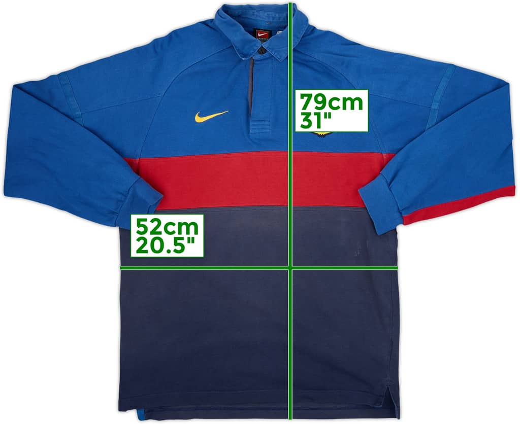 1998-99 Barcelona Nike Rugby Polo L/S Shirt - 7/10 - (M)