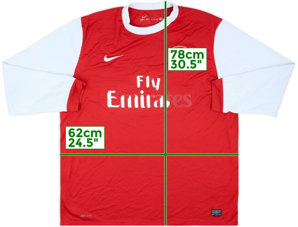 2010-11 Arsenal Home L/S Shirt - 4/10 - (XXL)