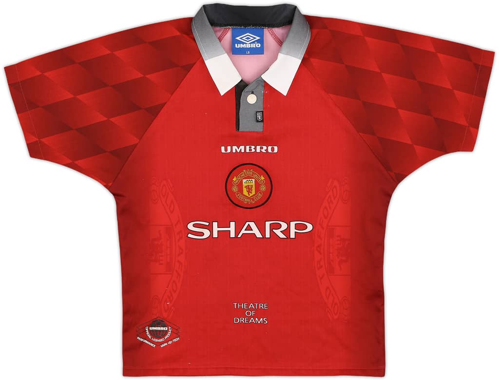1996-98 Manchester United Home Shirt - 7/10 - (L.Boys)