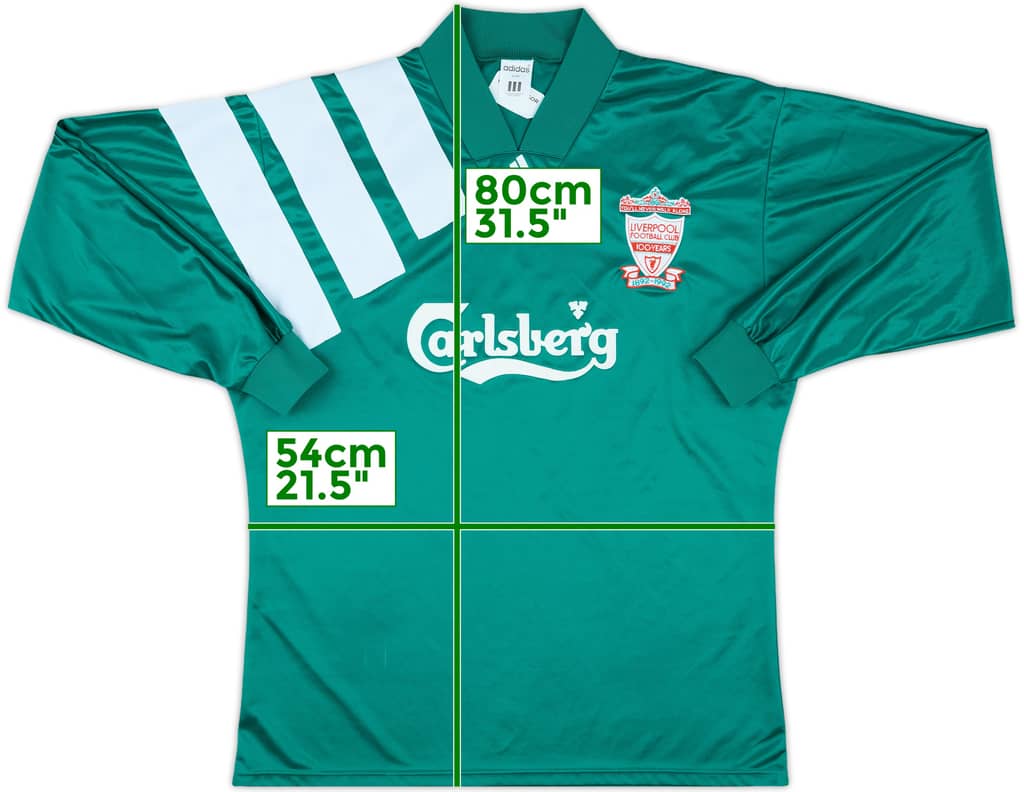1992-93 Liverpool Player Issue Centenary Away L/S Shirt - 8/10 - (L/XL)