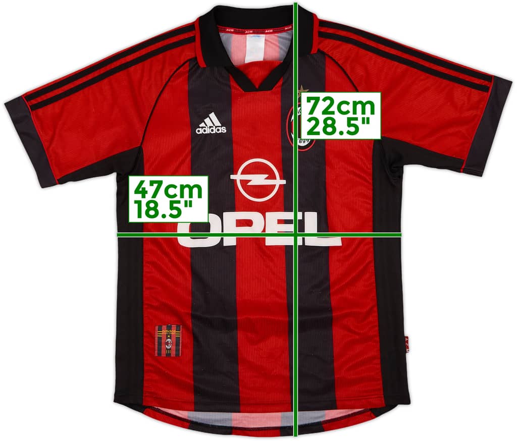 1998-00 AC Milan Home Shirt - 8/10 - (XL.Boys)