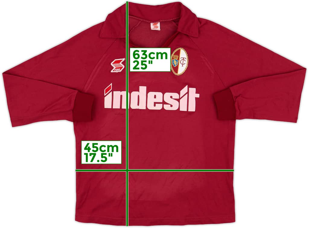 1990-91 Torino Home L/S Shirt - 6/10 - (XL.Boys)