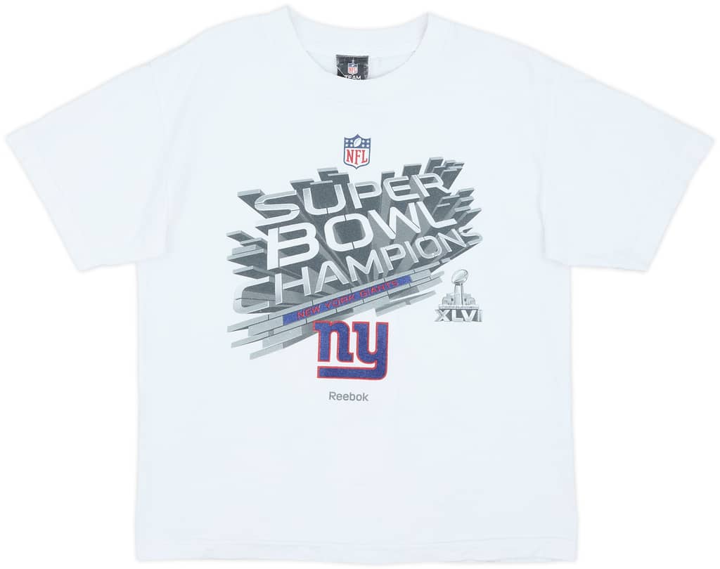 2012 New York Giants Super Bowl Champions Reebok Tee - 6/10 - (L.Boys)