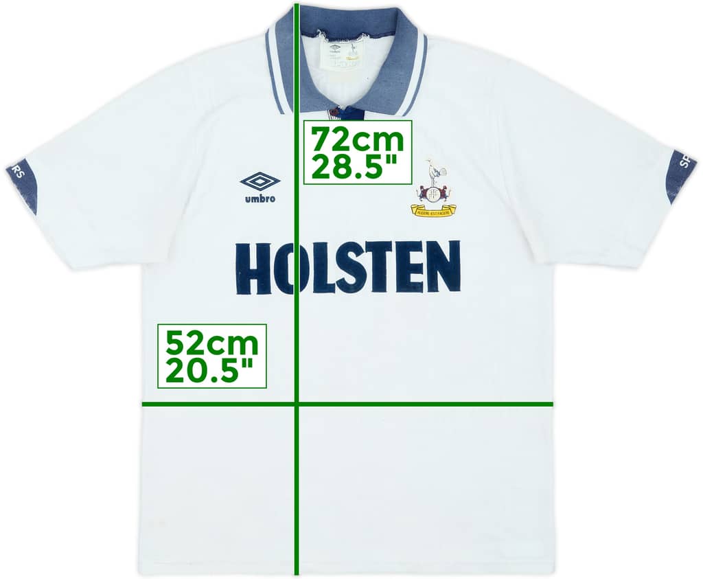 1991-93 Tottenham Home Shirt - 6/10 - (L)