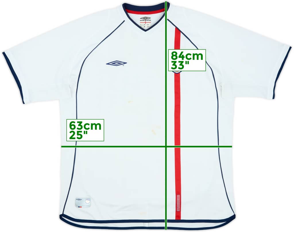 2001-03 England Home Shirt - 4/10 - (XXL)