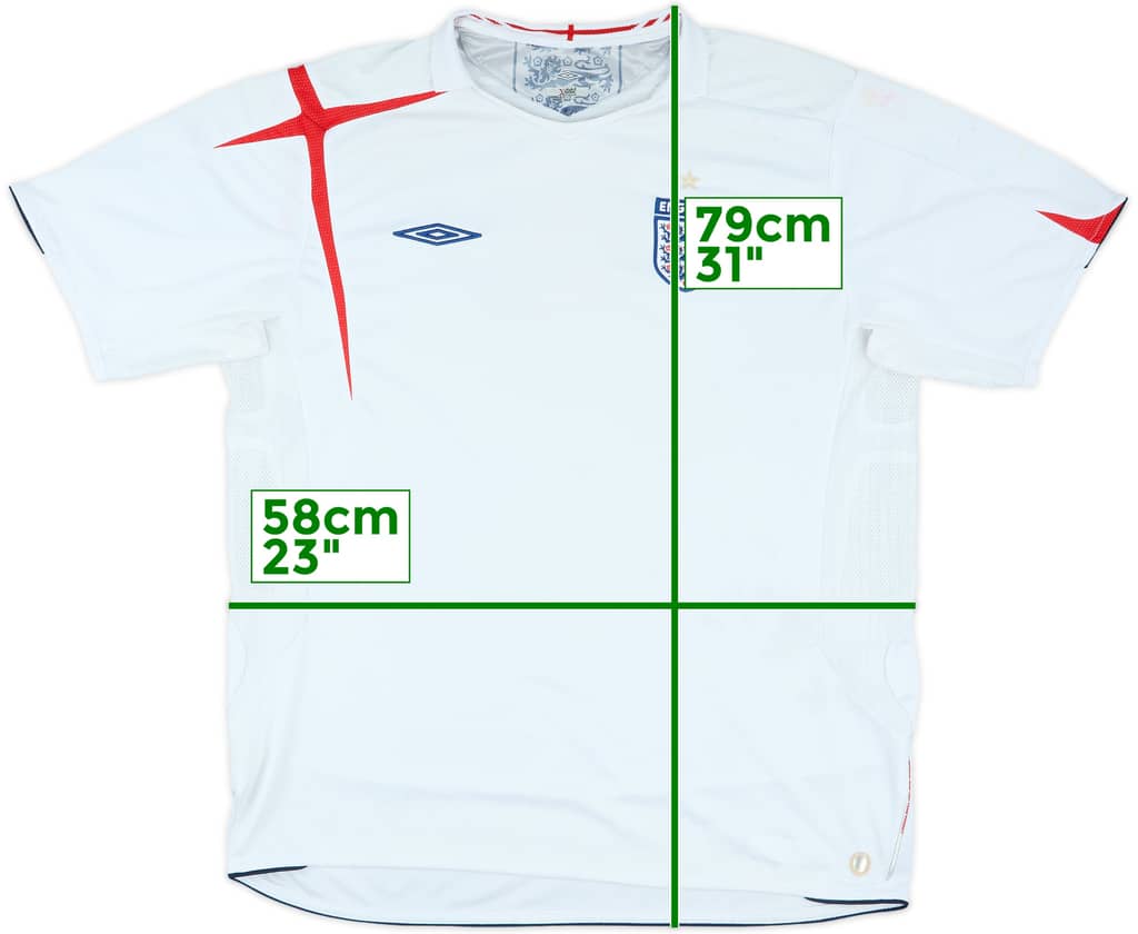 2005-07 England Home Shirt - 5/10 - (XXL)