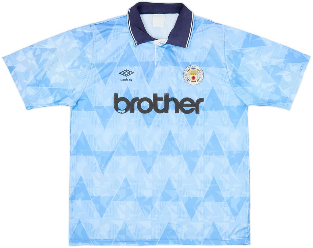 1989-91 Manchester City Home Shirt - 5/10 - (L)