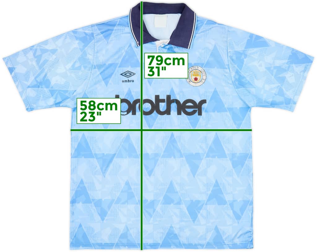 1989-91 Manchester City Home Shirt - 5/10 - (L)