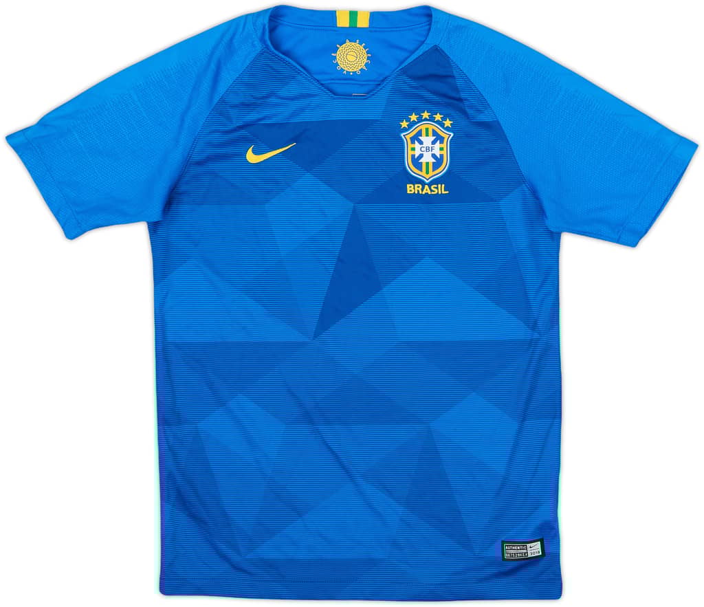 2018-19 Brazil Away Shirt - 8/10 - (L.Boys)