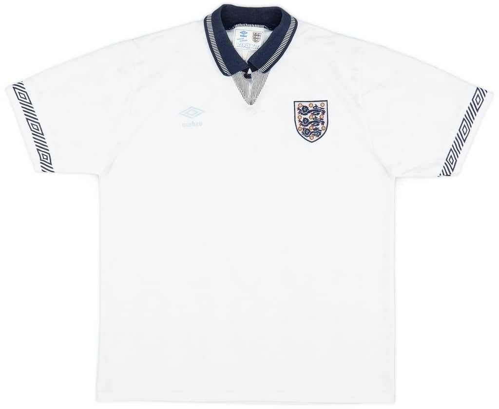 1990-92 England Home Shirt - 5/10 - (XL)