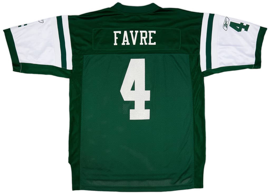 2008 New York Jets Favre #4 Reebok On Field Home Jersey (Excellent) L
