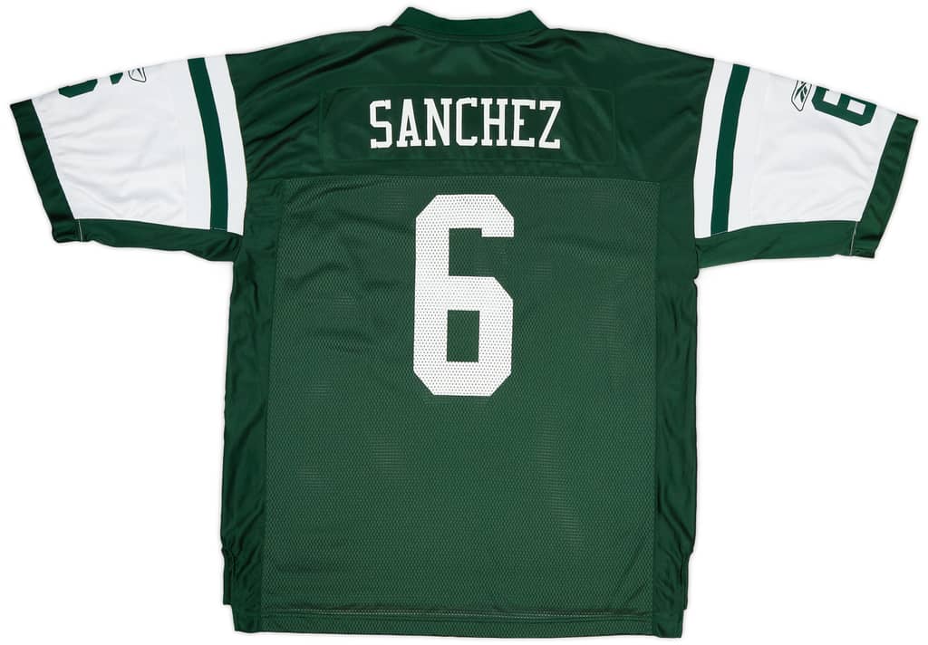 2009-11 New York Jets Sanchez #6 Reebok On Field Home Jersey (Excellent) XL