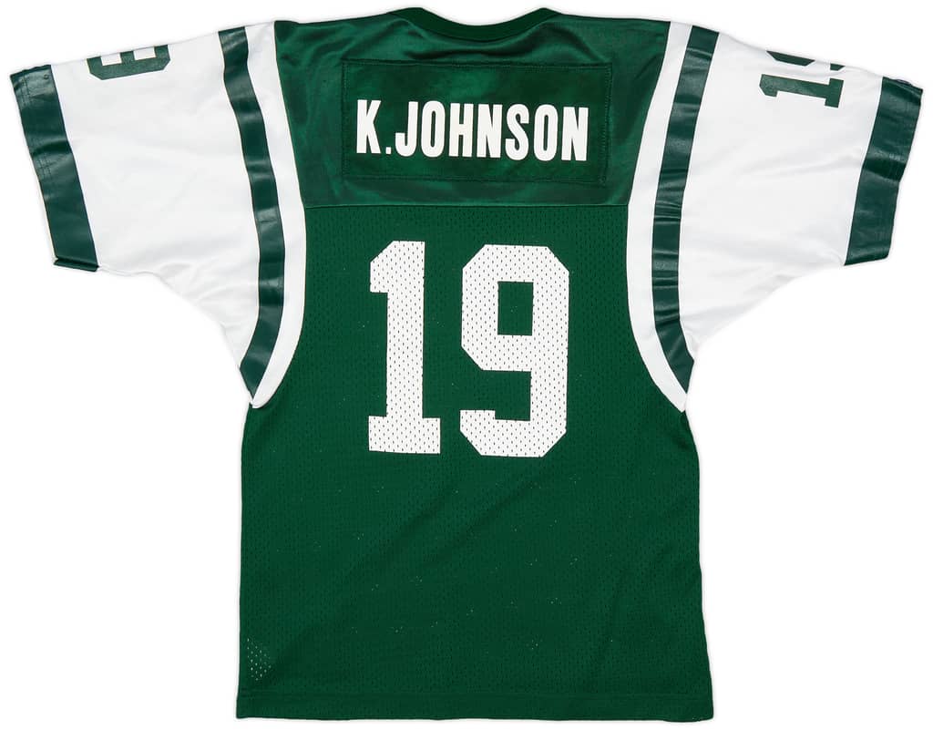 1998-99 New York Jets K. Johnson #19 Champion Home Jersey (Excellent) M.Kids