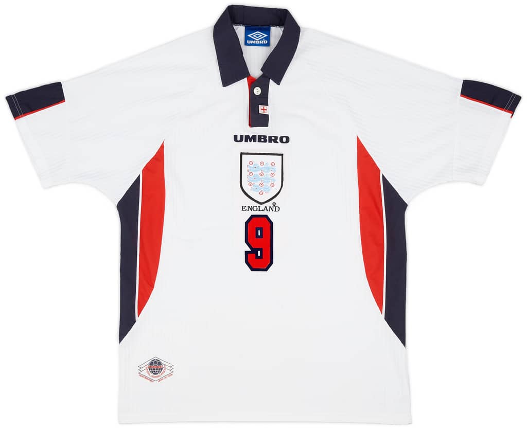 1997-99 England Home Shirt Shearer #9 - 6/10 - (XL)