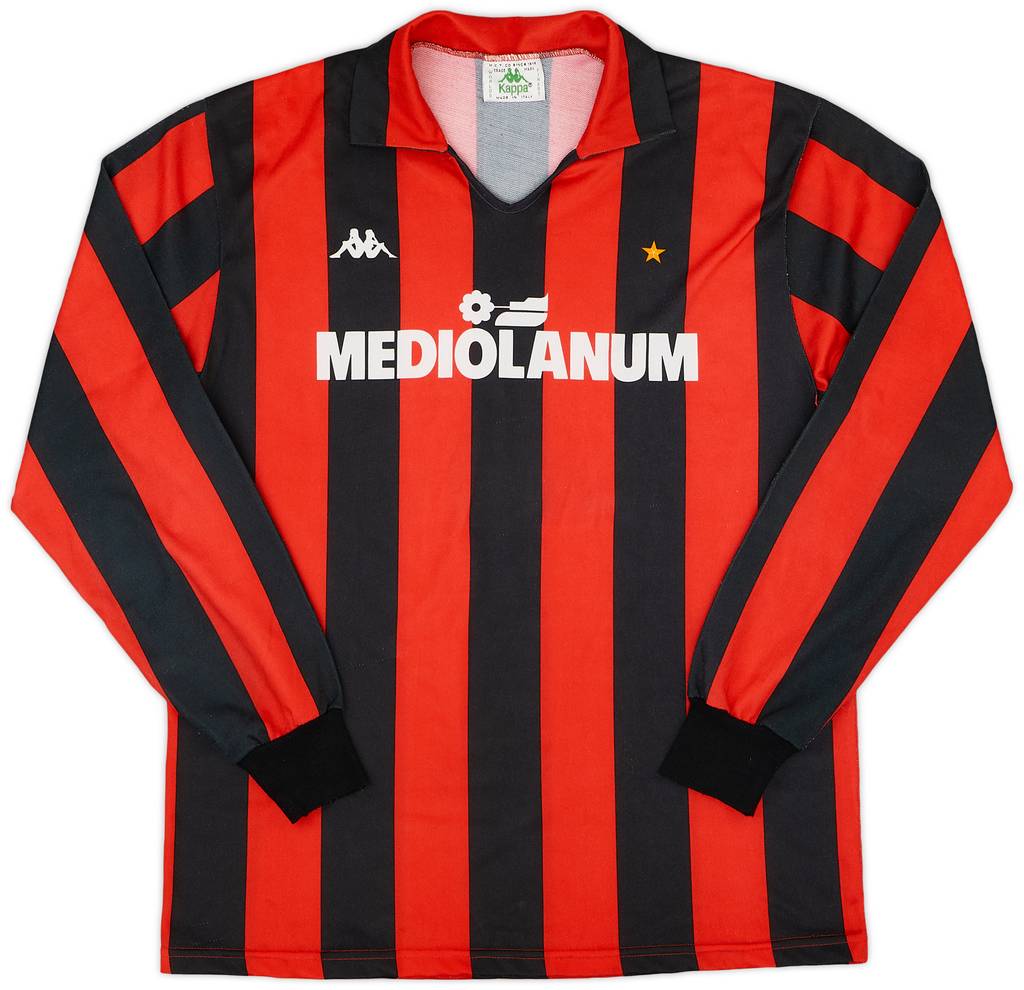 1988-89 AC Milan Home L/S Shirt - 8/10 - (XL)