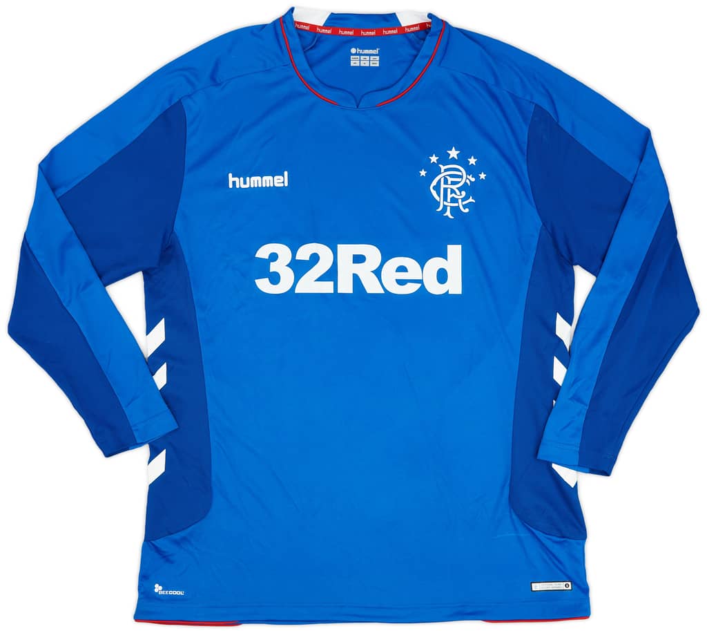 2018-19 Rangers Home L/S Shirt - 8/10 - (XXL)