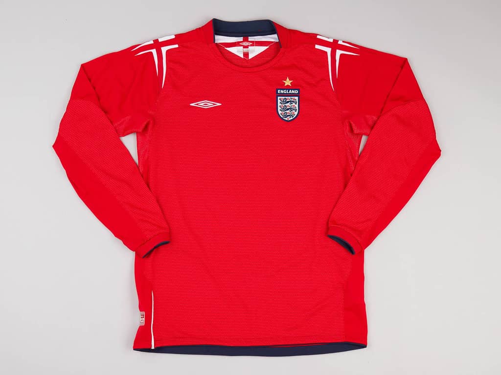 2004-06 England Away L/S Shirt - 8/10 - (XL.Boys)