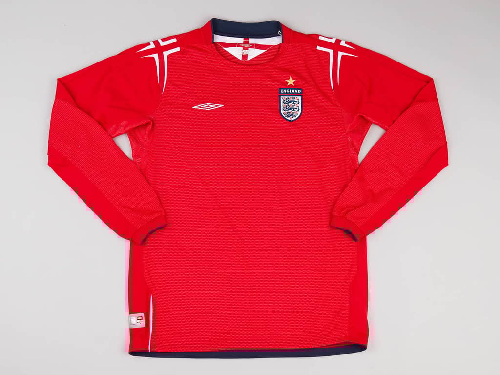 2004-06 England Away L/S Shirt - 8/10 - (XL.Boys)