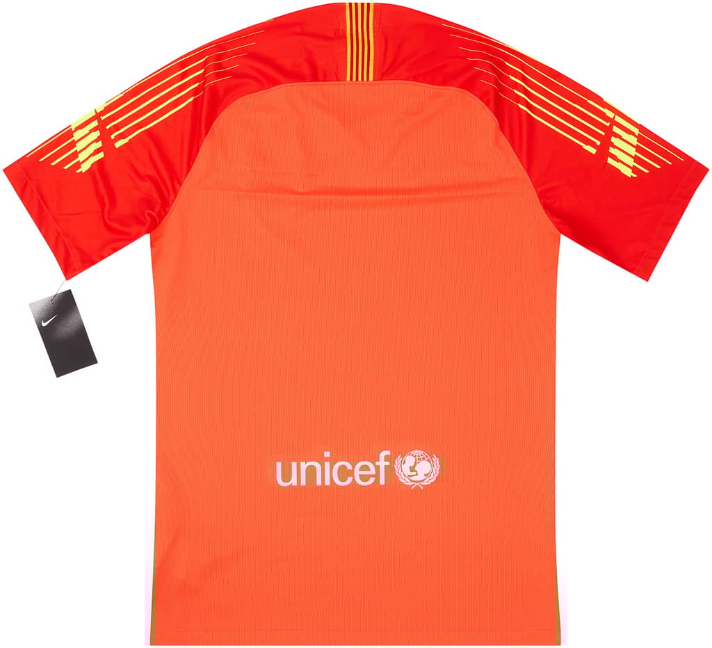2018-19 Barcelona Player Issue GK S/S Shirt L