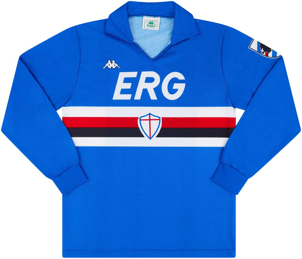 1989-90 Sampdoria Home L/S Shirt - 9/10 - (L)