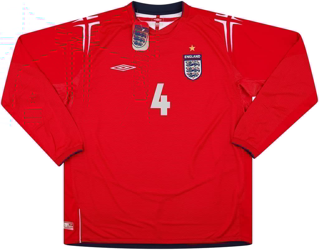 2004-06 England Away L/S Shirt Gerrard #4 (XXL)