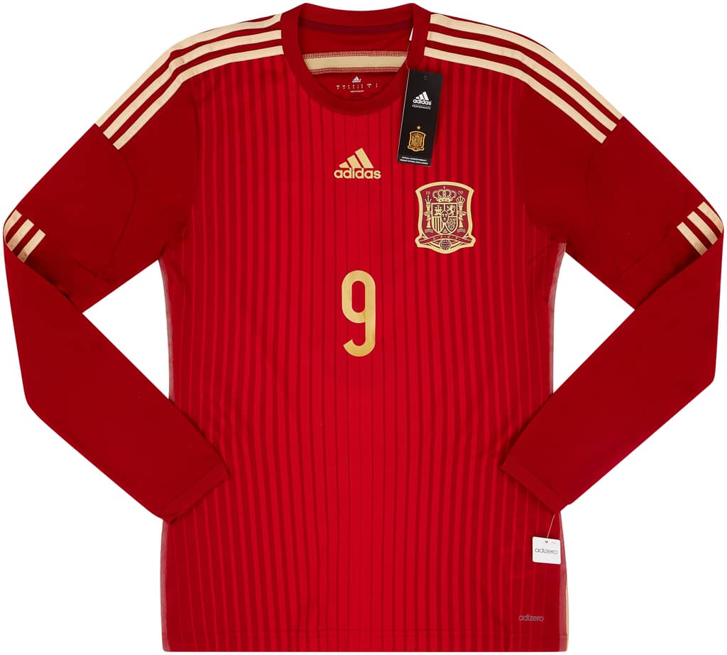 2013-15 Spain Player Issue Home L/S Shirt A.Negredo #9 (M)
