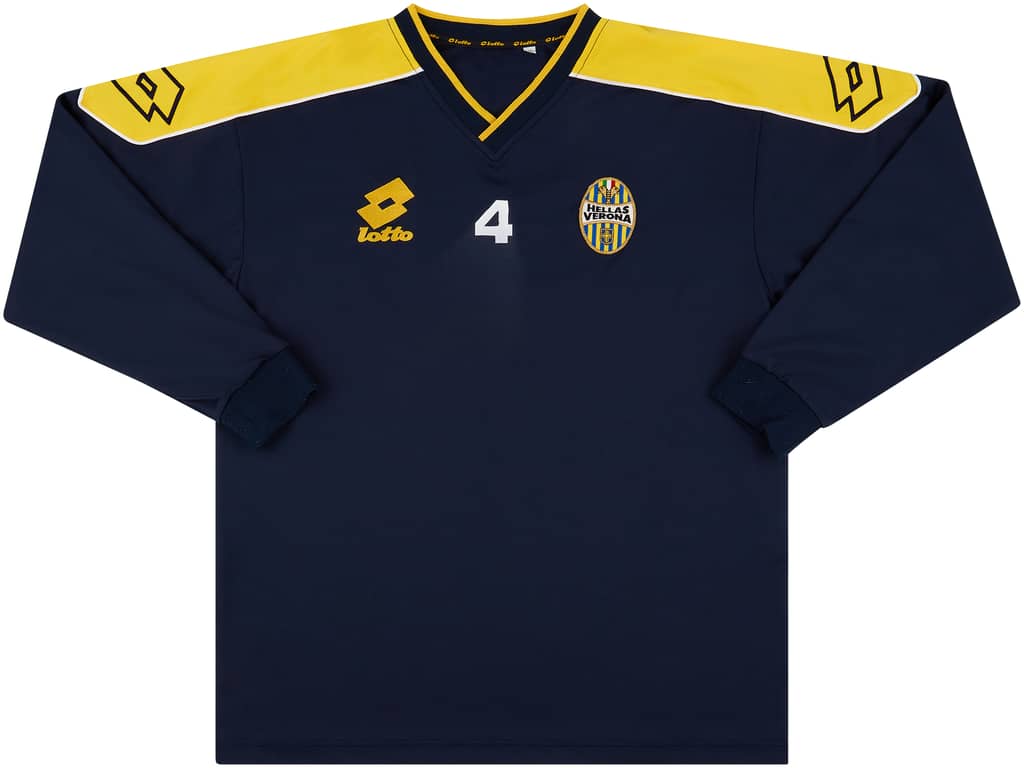 2000-02 Hellas Verona Player Issue Lotto L/S Training Shirt #4 - 8/10 - (XL)
