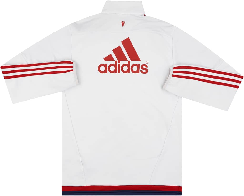2015-16 Manchester United adidas 1/4 Zip Sweat Top - 9/10 - (XS)