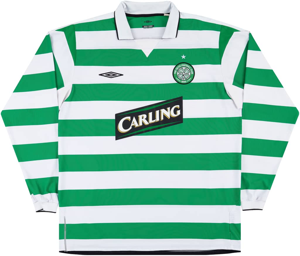 2004-05 Celtic Home L/S Shirt Petrov #19 - 8/10 - (XL)