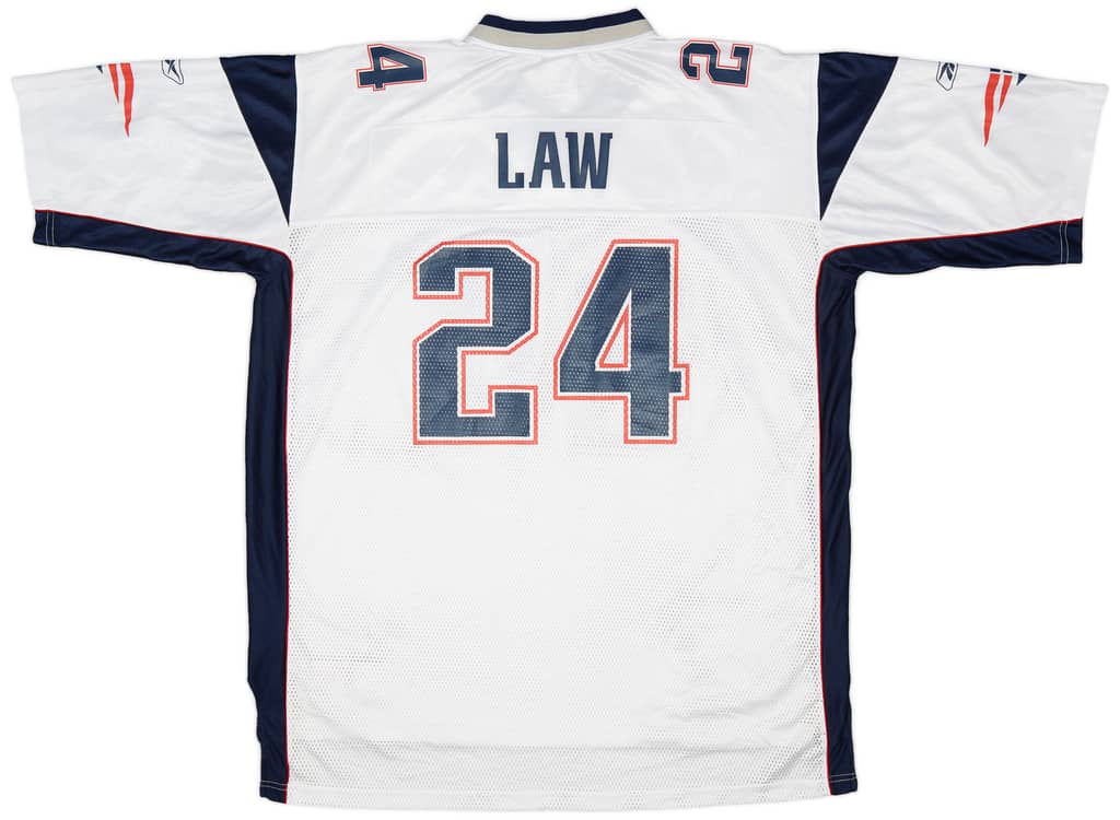 2002-04 New England Patriots Law #24 Reebok On Field Away Jersey (Very Good) XXL
