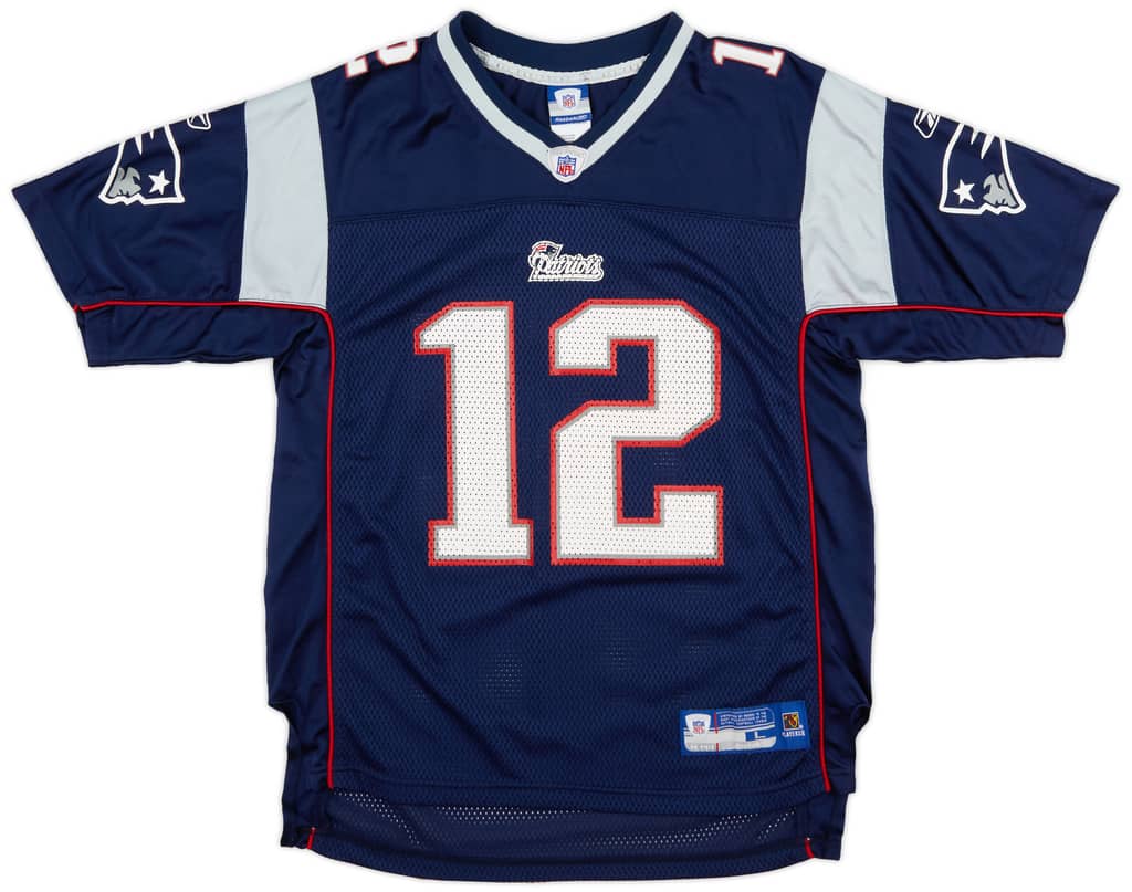 2005-06 New England Patriots Brady #12 Reebok On Field Home Jersey (Excellent) L.Kids