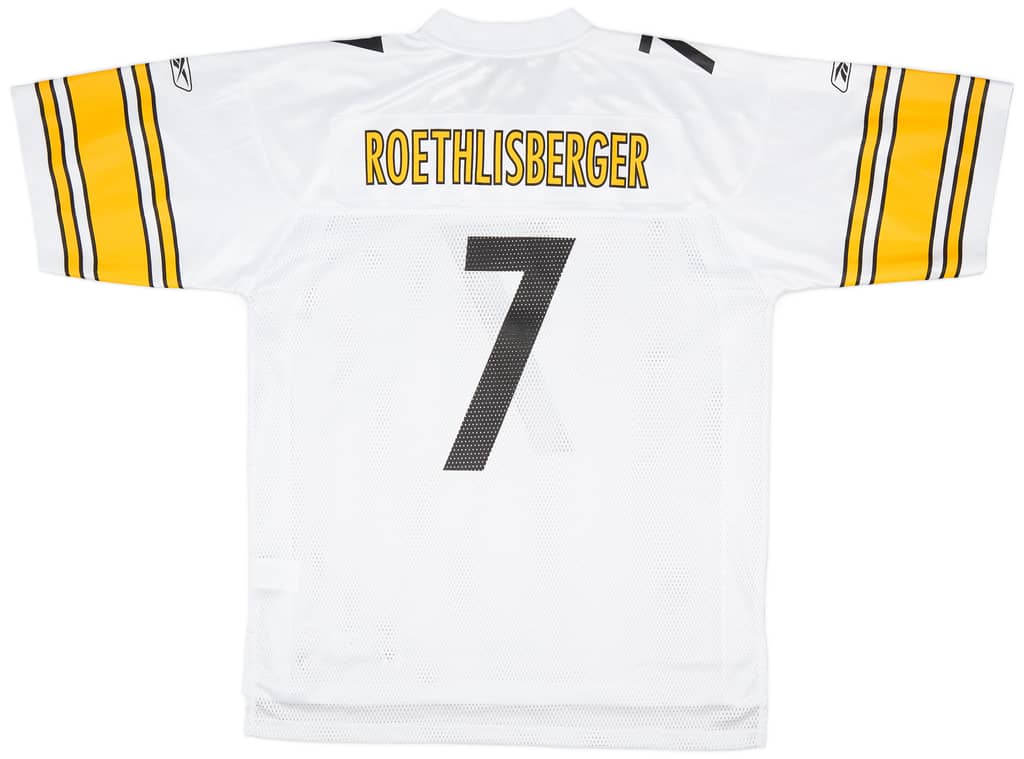 2008-11 Pittsburgh Steelers Roethlisberger #7 Reebok On Field Away Jersey (Excellent) L