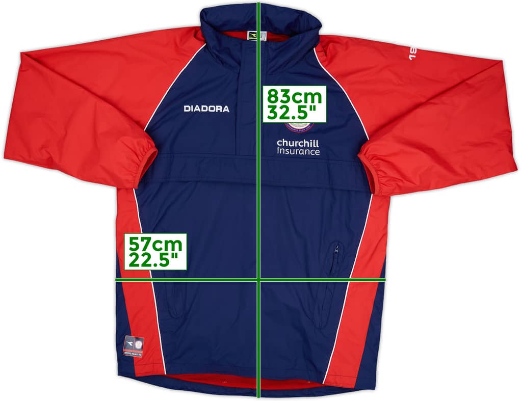 2005-06 Crystal Palace Diadora 1/4 Zip Hooded Rain Jacket - 8/10 - (S)