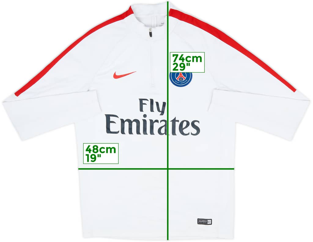 2016-17 Paris Saint-Germain Nike 1/4 Zip Training Top - 9/10 - (M)