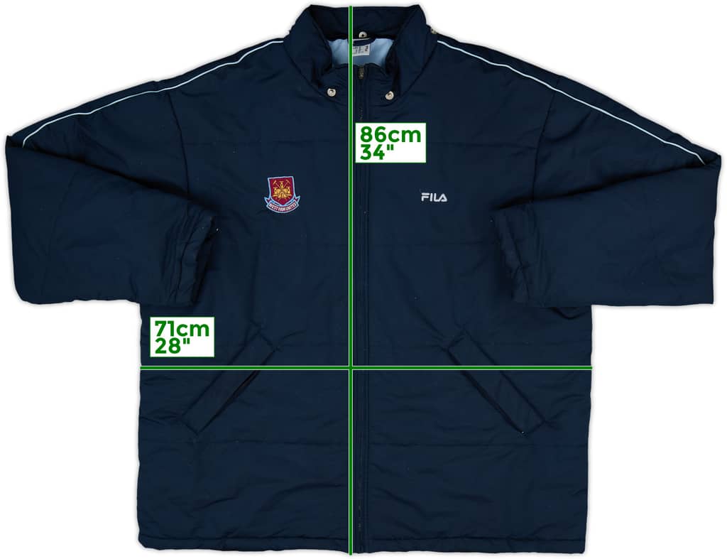 2000-03 West Ham Fila Padded Bench Coat - 8/10 - (XL)