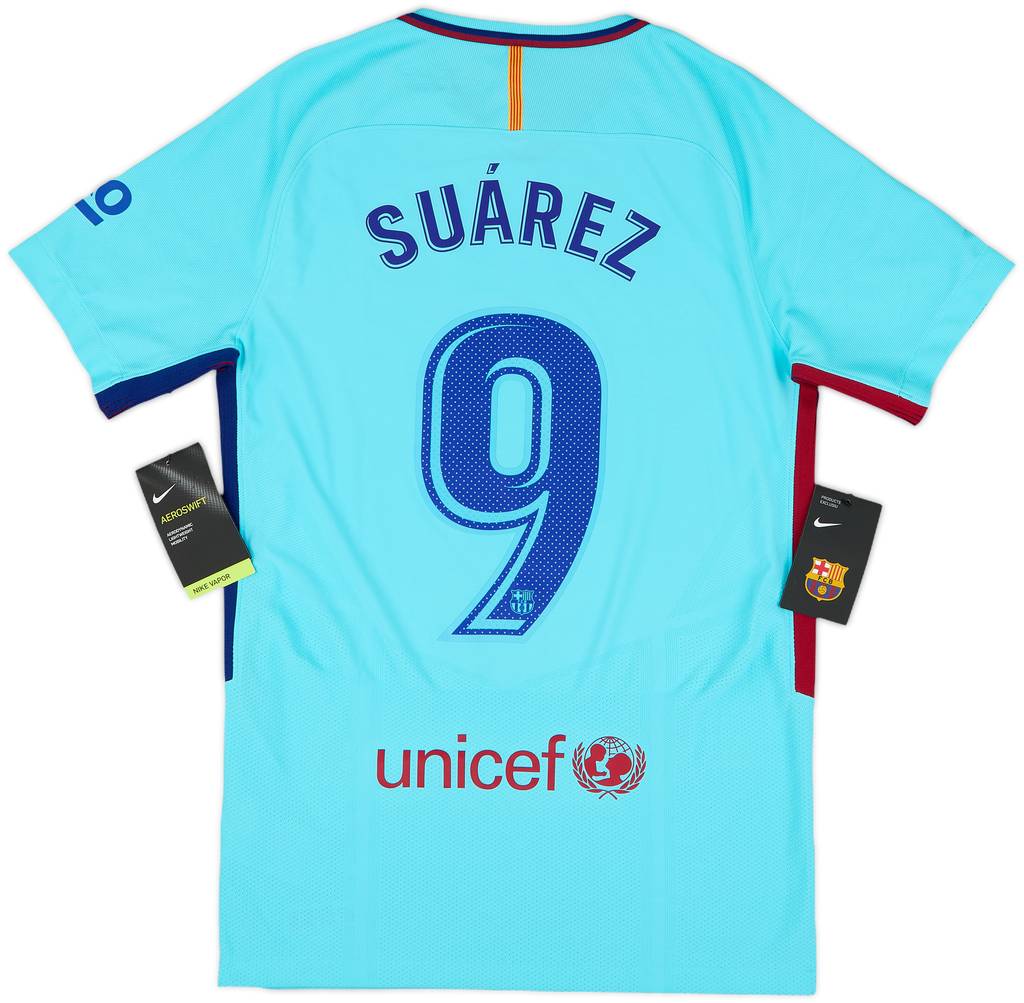 2017-18 Barcelona Authentic Away Shirt Suarez #9 (S)
