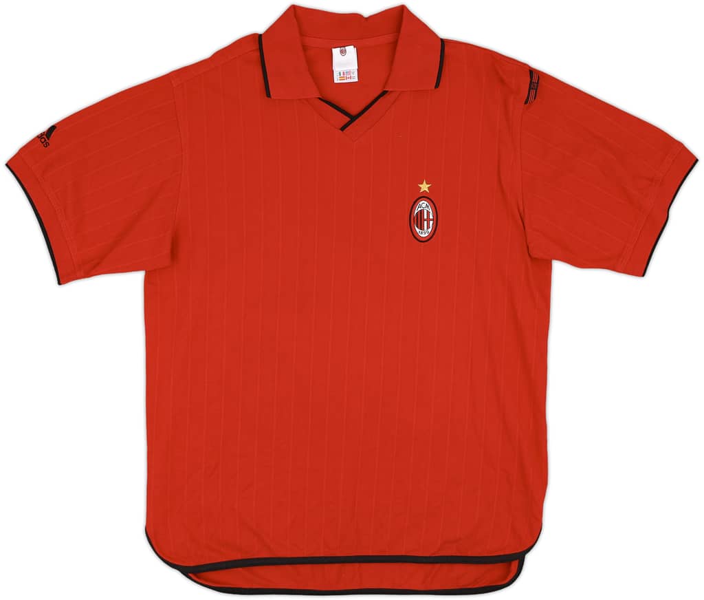 2001-02 AC Milan adidas Polo Shirt - 9/10 - (M)