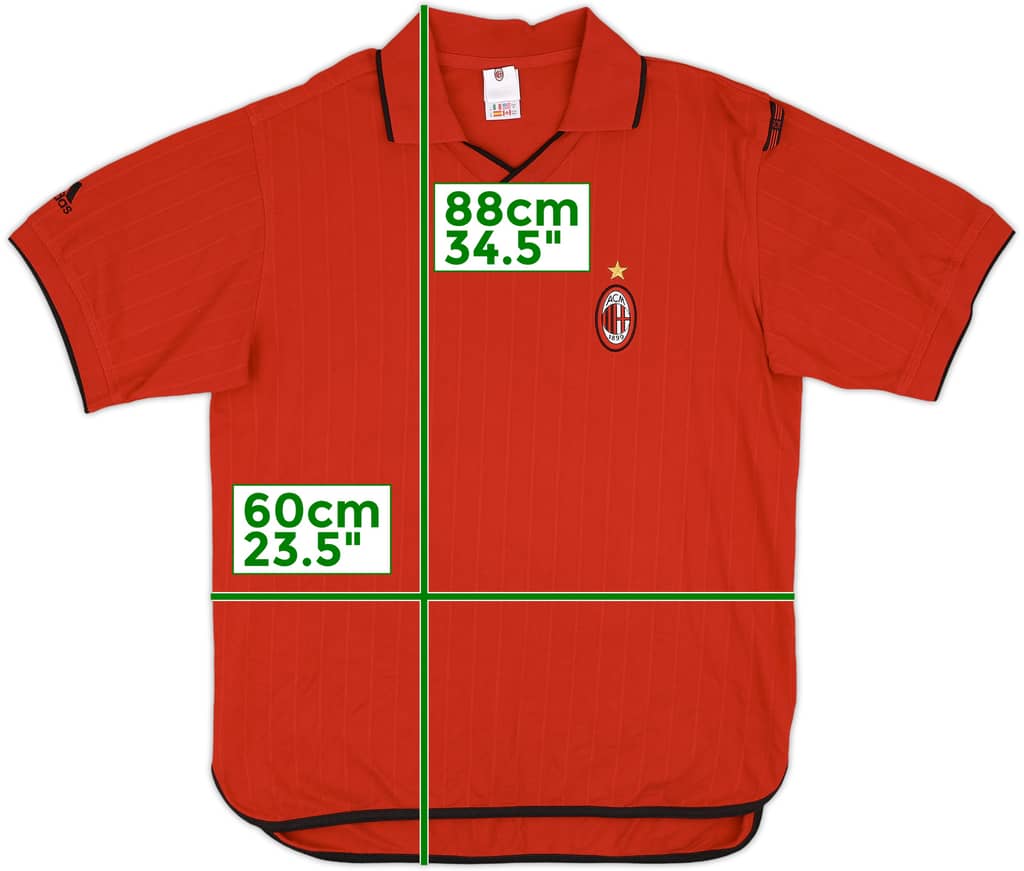 2001-02 AC Milan adidas Polo Shirt - 9/10 - (M)