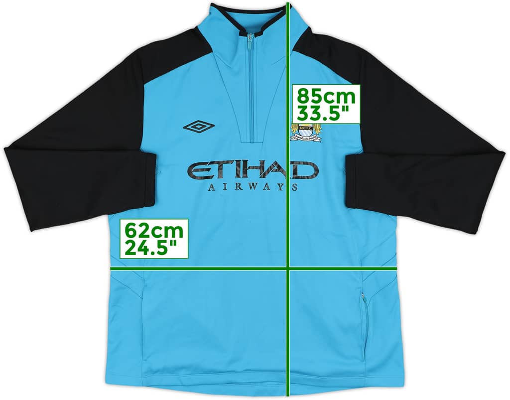 2011-12 Manchester City Umbro 1/4 Zip Drill Top - 7/10 - (XXL)