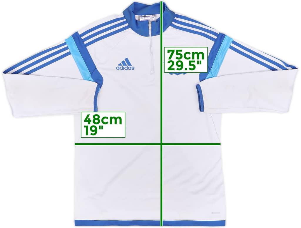2014-15 Olympique Marseille adidas 1/4 Zip Drill Top - 6/10 - (XL.Boys)