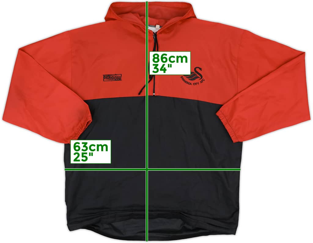 2002-03 Swansea Bergoni Hooded 1/4 Zip Drill Top - 8/10 - (XL)