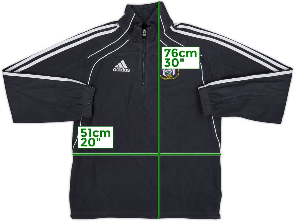 2010-11 Anderlecht adidas 1/4 Zip Fleece Track Jacket - 7/10 - (S/M)