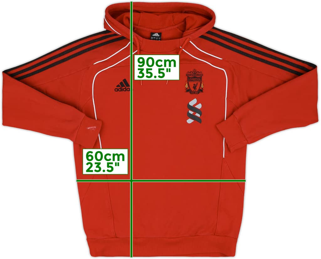2010-11 Liverpool adidas Hooded Sweat Top - 7/10 - (L)