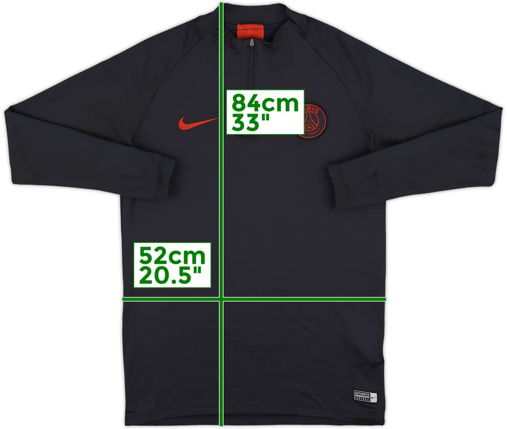 2019-20 Paris Saint-Germain Nike 1/4 Zip Drill Top - 9/10 - (M)