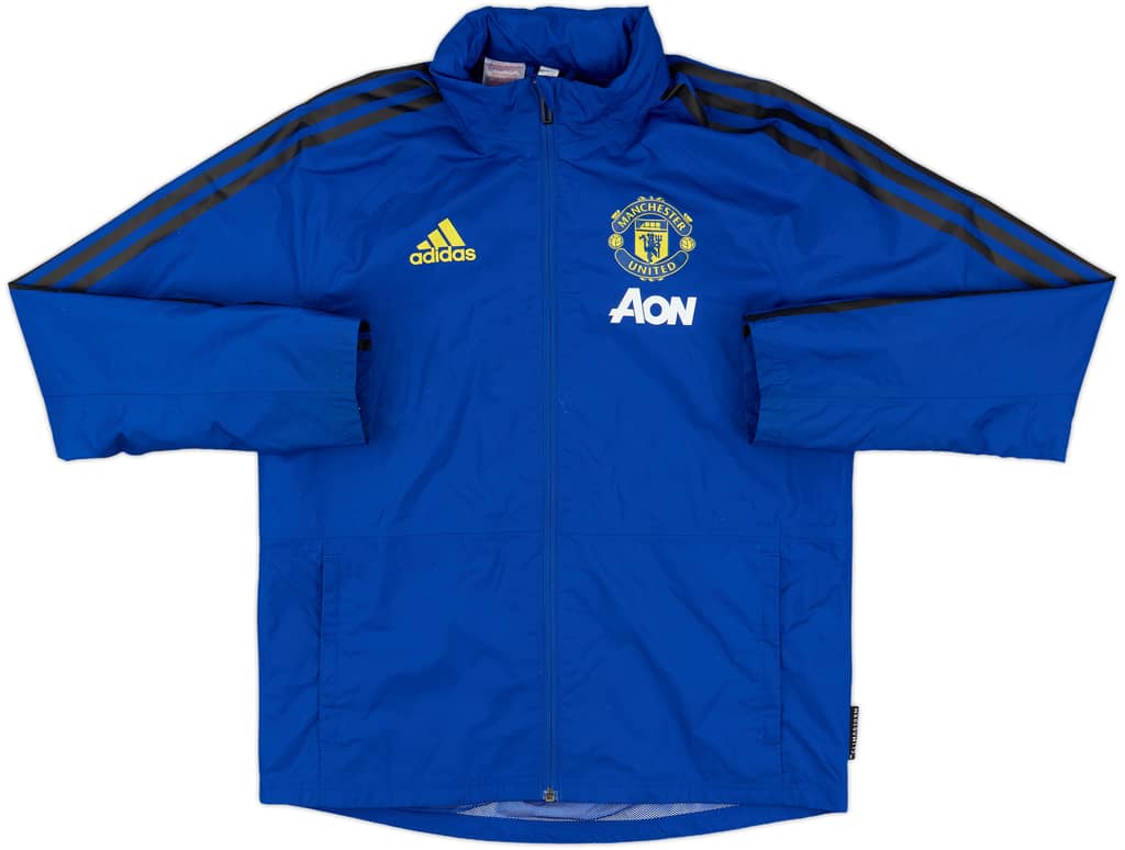 2019-20 Manchester United adidas Hooded Rain Jacket - 8/10 - (L.Boys)