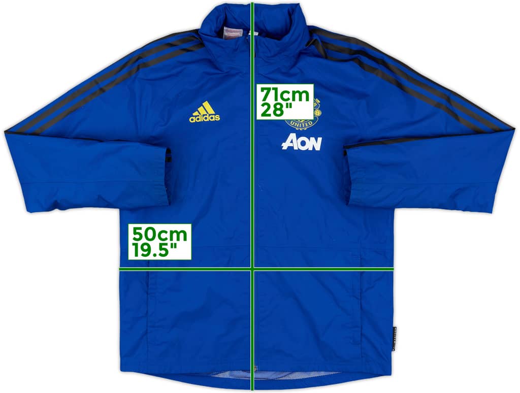 2019-20 Manchester United adidas Hooded Rain Jacket - 8/10 - (L.Boys)