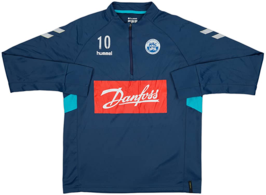 2019-20 Sonderjyske Hummel Player Issue 1/4 Zip Drill Top #10 - 5/10 - (L)