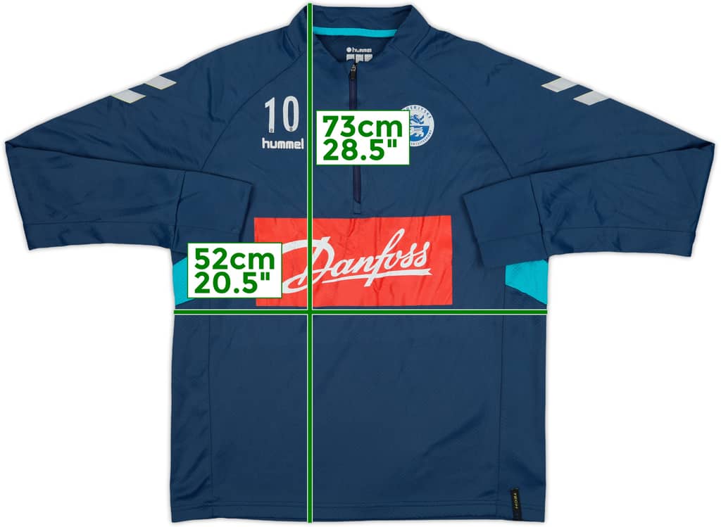 2019-20 Sonderjyske Hummel Player Issue 1/4 Zip Drill Top #10 - 5/10 - (L)