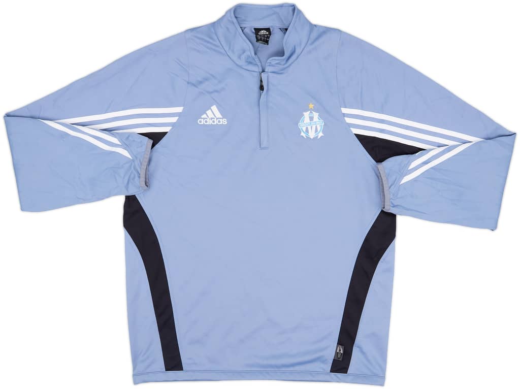 2003-04 Olympique Marseille adidas 1/4 Zip Training Top - 8/10 - (M)